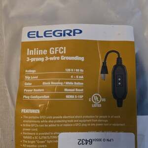ELEGRP  Inline GFCI Replacement Plug Assembly , 3-Prongs, 3-Wire Grounding